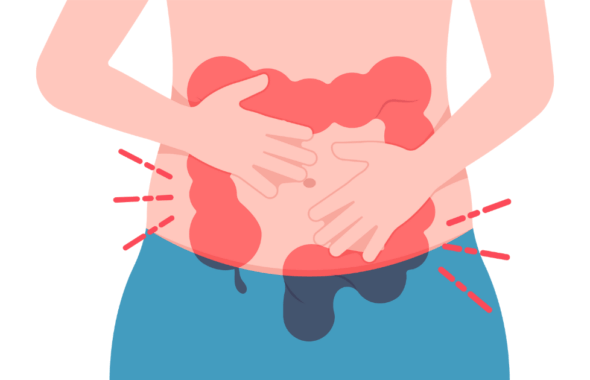 ダイエット中の便秘によるお腹の張りを表したイラスト